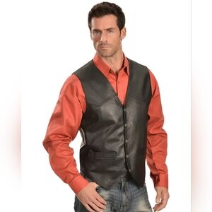 OAKTON Ltd. Size 40 Reg Men's Black Leather Vest
